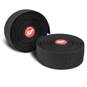 Black and Red Textured Circular Objects